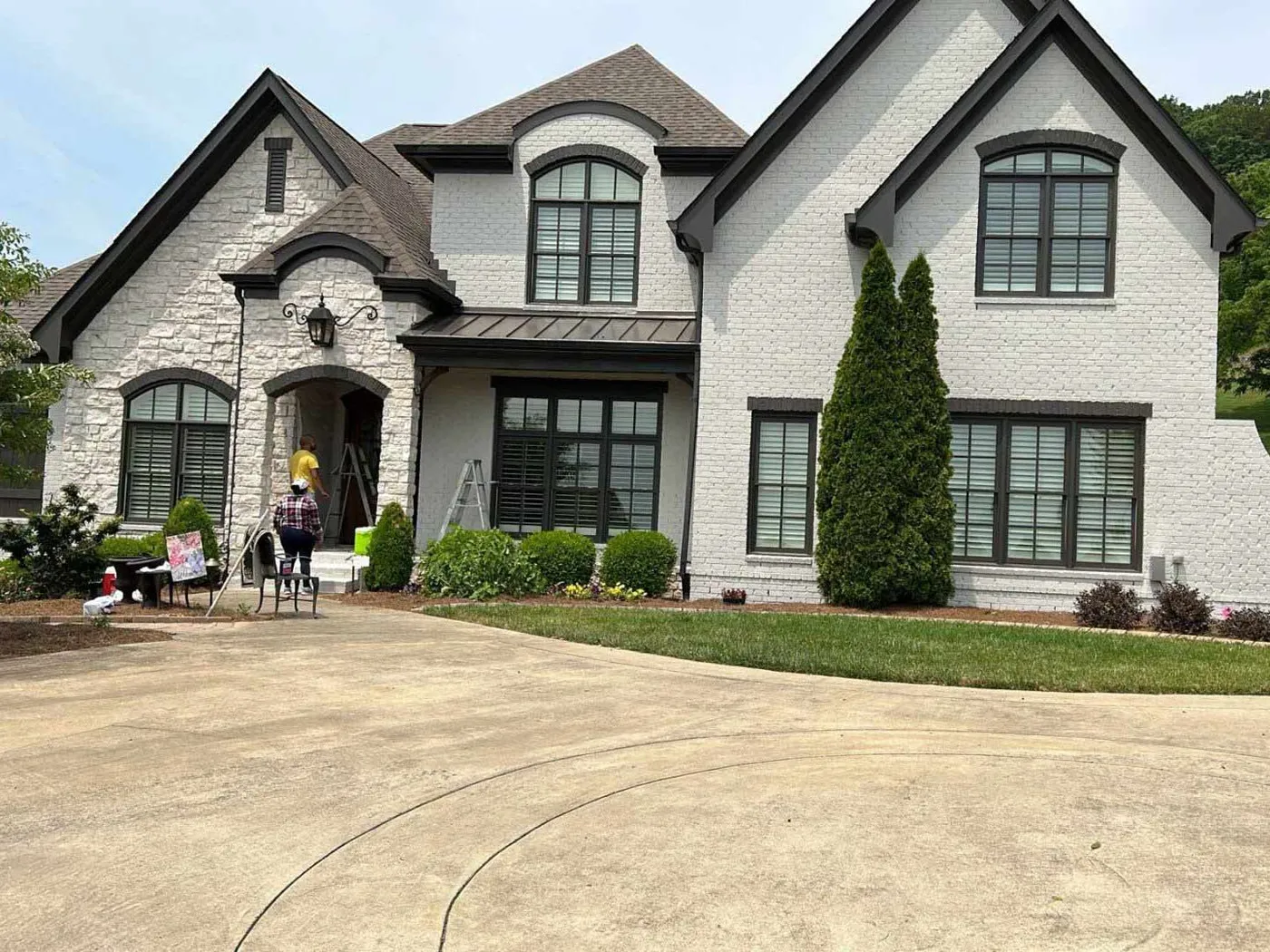 Freshly repainted home exterior in Middle Tennessee